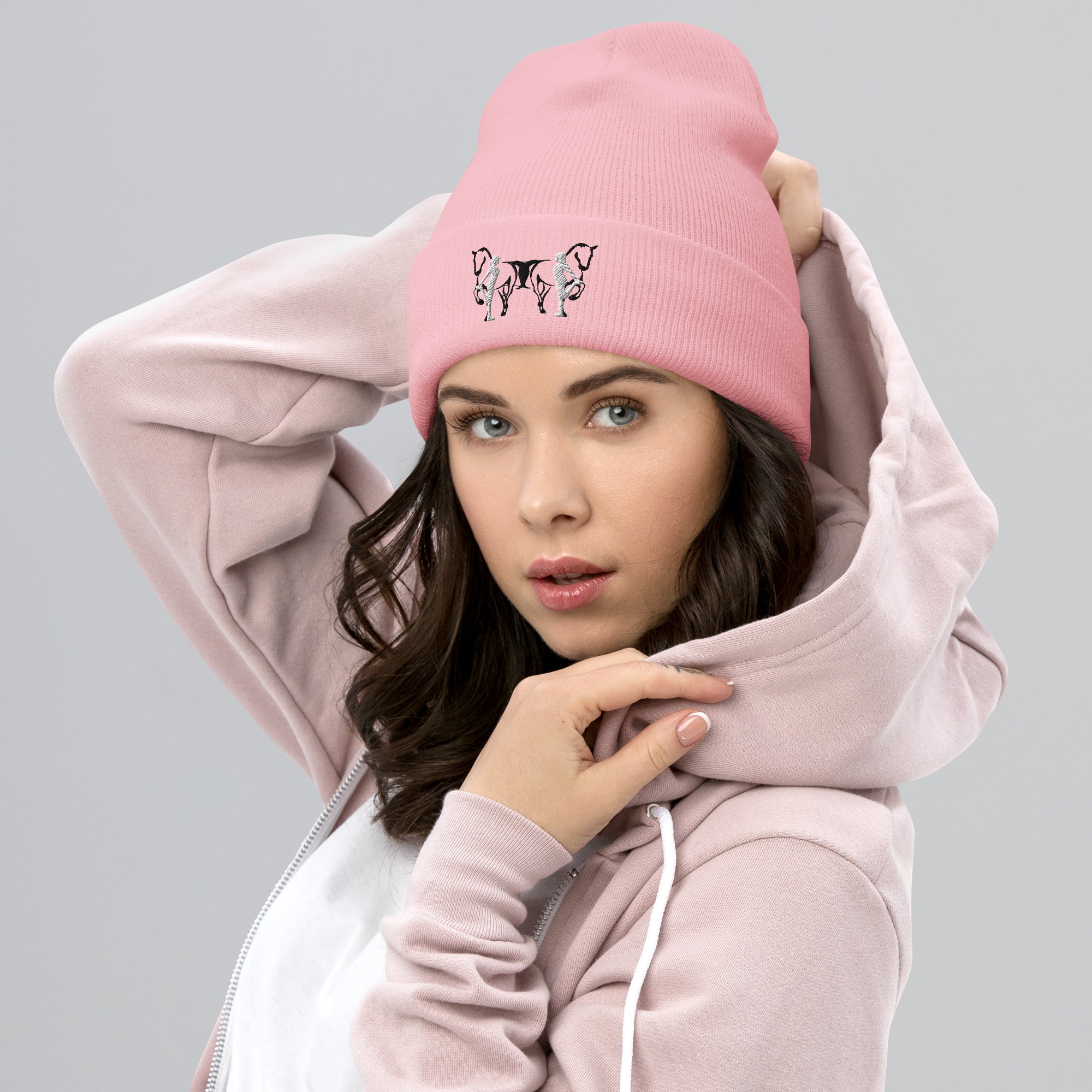 Bonnet à Revers Logo Noir et Blanc
